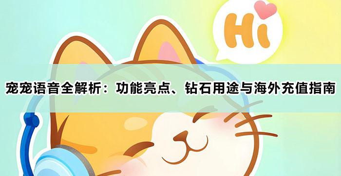 宠宠语音全解析：功能亮点、钻石用途与海外充值指南​